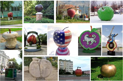памятники яблокам