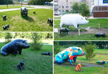 Памятники свинье в России